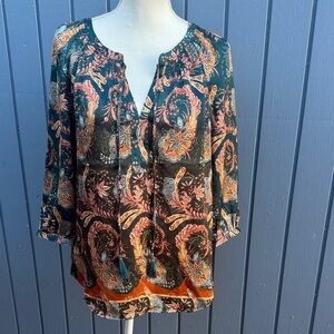 Women's Paisley Print Top - Multicolor